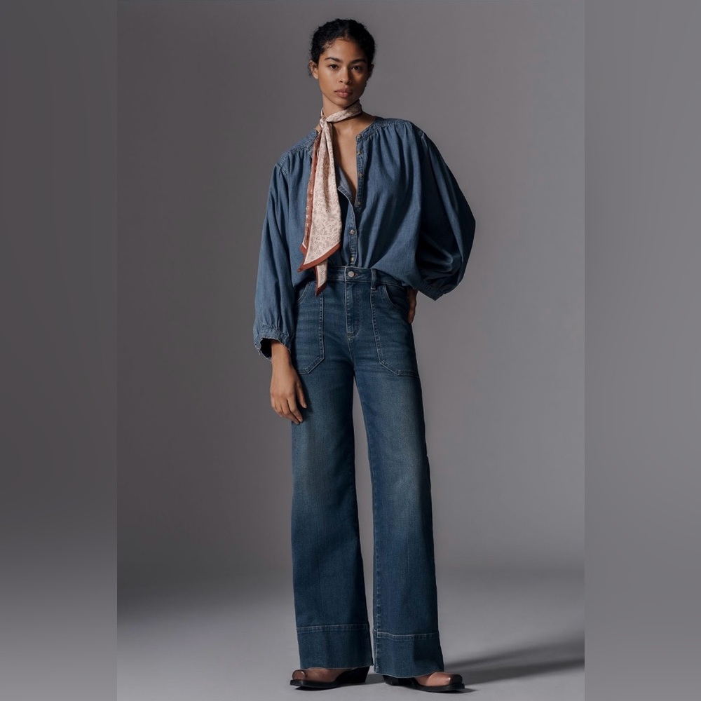 Pilcro Ryan Relaxed High Rise Flare Jeans